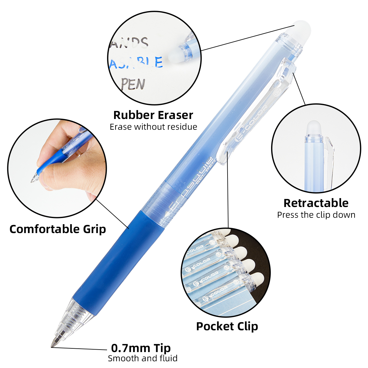 Set da 12 penne cancellabili a - Retractable Eraser Pen Click recensione e prezzo